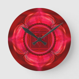 Herrlich Ruby Red Mandala Clock! Runde Wanduhr