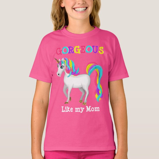 Herrlich wie Mama - Zauberndes Einhorn T-Shirt (Vorderseite)