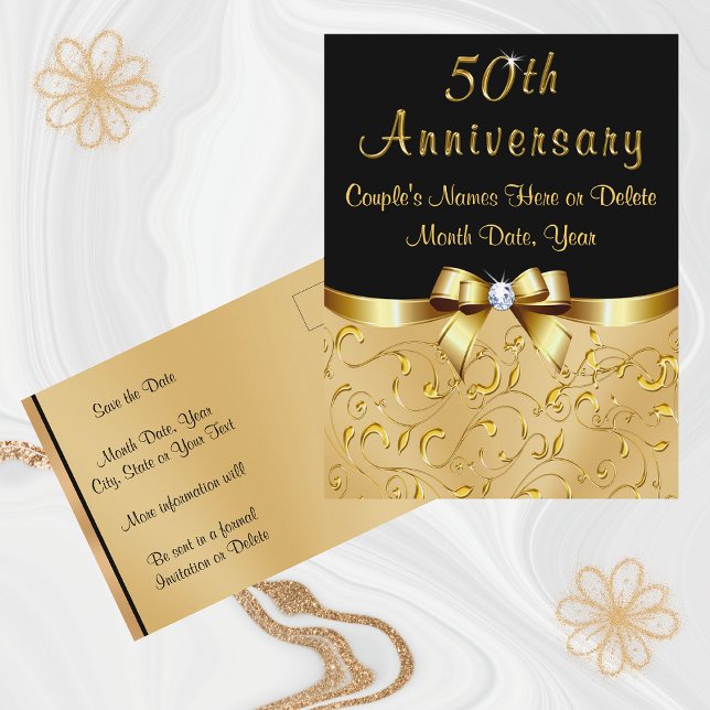 Herrliche 50-jährige Jubiläumskarten Save the Date Ankündigungspostkarte (Von Creator hochgeladen)
