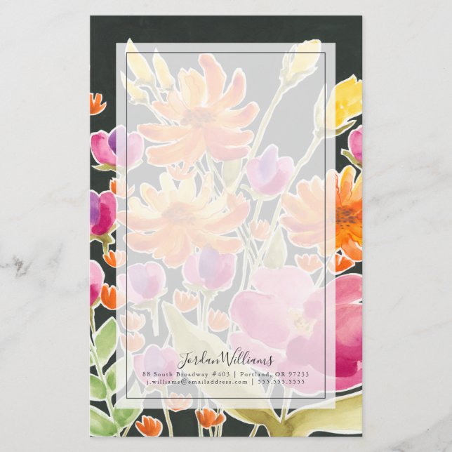 Herrliche Ansammlung - Rosa und orange Blume Briefpapier (Vorderseite)