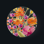 Herrliche Ansammlung - Rosa und orange Blume Button<br><div class="desc">Herrliche Ansammlung II von Regina Moore. Aquarellfarbene Blume in verschiedenen Farbtönen,  vorwiegend orange und rosa.</div>