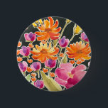 Herrliche Ansammlung - Rosa und orange Blume Button<br><div class="desc">Herrliche Ansammlung II von Regina Moore. Aquarellfarbene Blume in verschiedenen Farbtönen,  vorwiegend orange und rosa.</div>