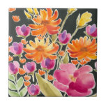 Herrliche Ansammlung - Rosa und orange Blume Fliese<br><div class="desc">Herrliche Ansammlung II von Regina Moore. Aquarellfarbene Blume in verschiedenen Farbtönen,  vorwiegend orange und rosa.</div>