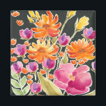 Herrliche Ansammlung - Rosa und orange Blume Magnet<br><div class="desc">Herrliche Ansammlung II von Regina Moore. Aquarellfarbene Blume in verschiedenen Farbtönen,  vorwiegend orange und rosa.</div>