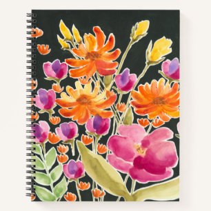 Herrliche Ansammlung - Rosa und orange Blume Notizbuch