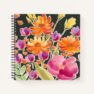 Herrliche Ansammlung - Rosa und orange Blume Notizbuch