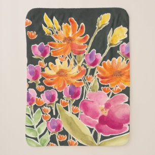 Herrliche Ansammlung - Rosa und orange Blume Sherpadecke