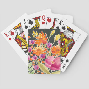 Herrliche Ansammlung - Rosa und orange Blume Spielkarten