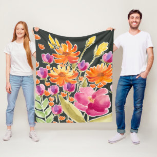 Herrliche Ansammlungs-- rosa und orange Blumen Fleecedecke