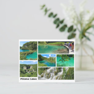 Herrliche Aussicht auf die Plitvicer Seen, Kroatie Postkarte