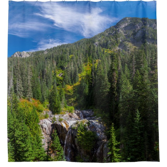 Herrliche Bergwelt Bergsee-Zauber Duschvorhang (Vorderseite)