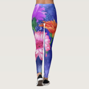 Herrliche Drei-Farben-Gerberas-Leggings Leggings