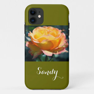 Herrliche, elegante Rosenrose-Blume mit Namen iPhone 11 Hülle