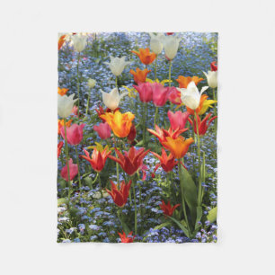 Herrliche farbige Tulpen Fleecedecke