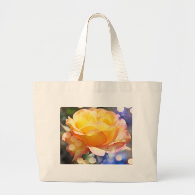 Herrliche gelbe Rosenrose Blume. Blumenfotografie. Jumbo Stoffbeutel (Vorne)