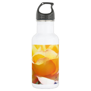 Herrliche gelbe Rosenrose Blume. Blumenfotografie. Trinkflasche