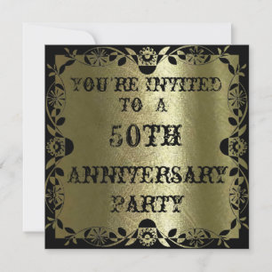 Herrliche Gold 50 Jahre Party Einladung