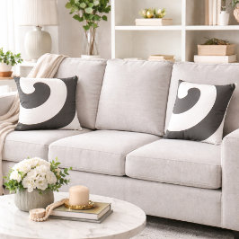 Herrliche graue und weiße Wirbel Kissen