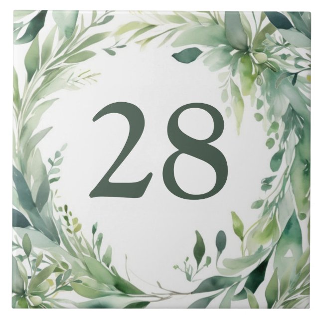 Herrliche Grüntöne, Zeichen für die Hausnummer Fliese (Vorderseite)