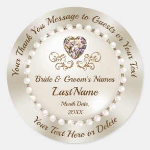 Herrliche Personalisierte Hochzeitsticker für Lieb Runder Aufkleber