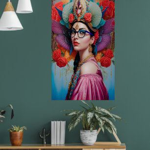 Herrliche Prinzessin mit Brille Poster