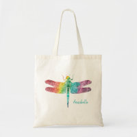 Herrliche Regenbogenwatercolor-Libellen-Silhouette
