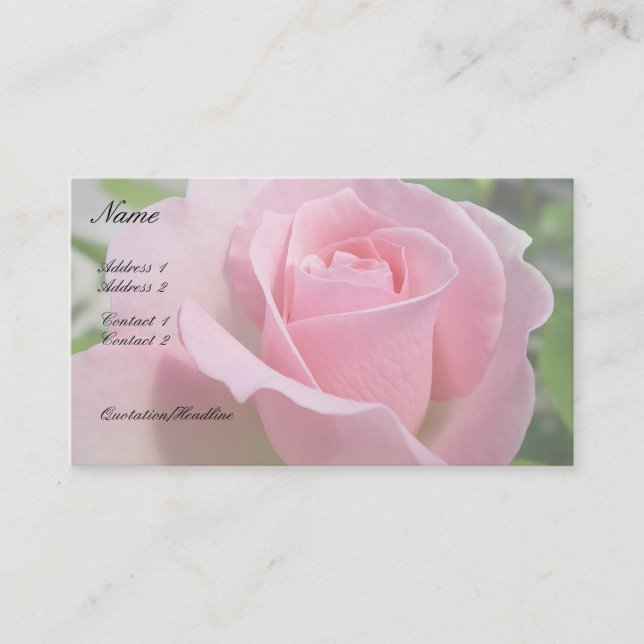 Herrliche rosa Rosen-Geschäfts-Karte Visitenkarte (Vorderseite)