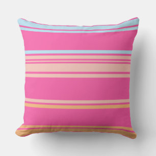 Herrliche rosa, sand und blaue Streifen Kissen