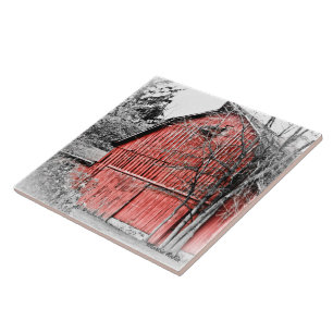 Herrliche rote Scheune Fliese