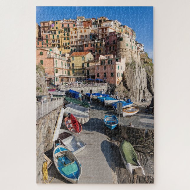 Herrliche Sicht auf Manarola, Cinque Terre, Italie (Vertikal)
