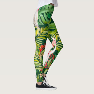 Herrliche tropische Pflanze und Vögel Leggings