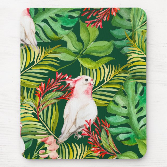 Herrliche tropische Pflanze und Vögel Leggings Mousepad (Vorne)