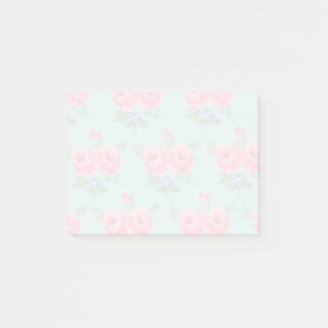 Herrliche verblaßte rosa Rosenpost-itanmerkungen Post-it Klebezettel (Vorderseite)