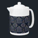 Herrliche Vintage Blütenblüte<br><div class="desc">Genießen Sie Ihren Lieblings-Tee in stilvollem Ambiente mit dieser prächtigen Vintagen und goldblauen Teekanne. Um der Ästhetik zu entsprechen,  finden Sie in meinen Sammlungen auch andere Zuhause-Dekorprodukte mit diesem gleichen Design. Gute Einkäufe!</div>
