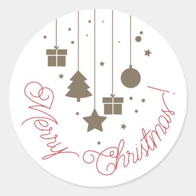 Herrliche Weihnachtsaufkleber Runder Aufkleber (Vorderseite)