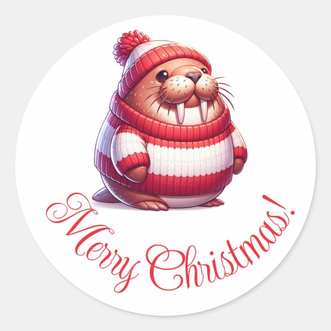 Herrliche Weihnachtsaufkleber Runder Aufkleber (Vorderseite)