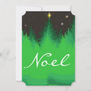 Herrliche Weihnachtskiefern sternenklare Nacht Mitteilungskarte