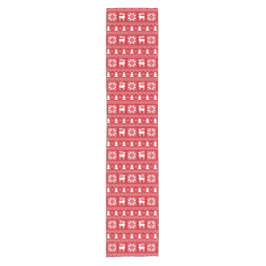 Herrliche Weihnachtsstrickjacke-inspirierter roter Kurzer Tischläufer