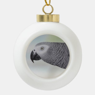 Herrlicher afrikanisches Grau-Papagei Keramik Kugel-Ornament