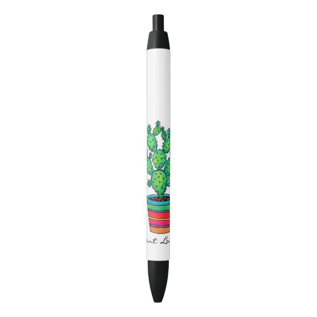 Herrlicher Aquarell-Kaktus im schönen Topf Kugelschreiber (Vorderseite Vertikal)