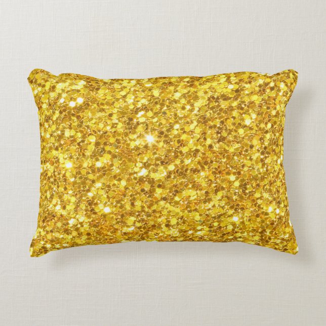Herrlicher Gold-Glitzer Zierkissen (Vorderseite)