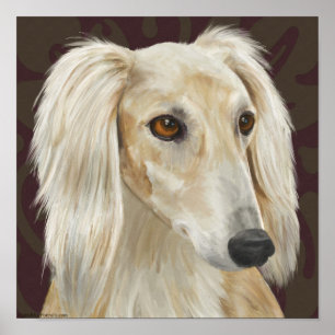 Herrlicher heller Pelz Saluki Hund auf Poster