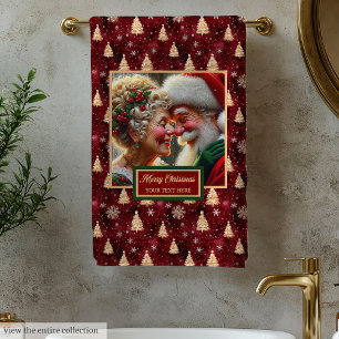 Herrlicher Herr und Frau Claus Weihnachtsbadehandt Badhandtuch Set