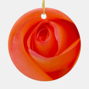 Herrlicher Orange Rose Bud Keramikornament