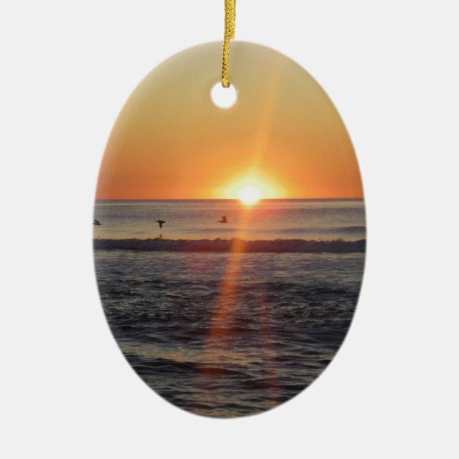 Herrlicher Sonnenaufgang Keramik Ornament (Vorne)