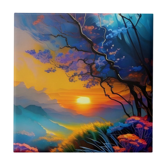 Herrlicher Sonnenaufgang über dem Teich Fliese (Vorderseite)