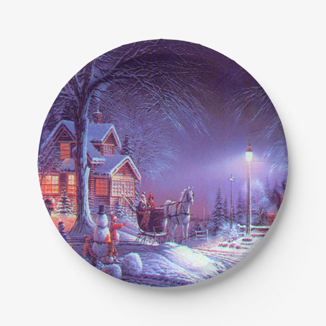 Herrlicher Weihnachtspapier-Teller Pappteller (Vorderseite)