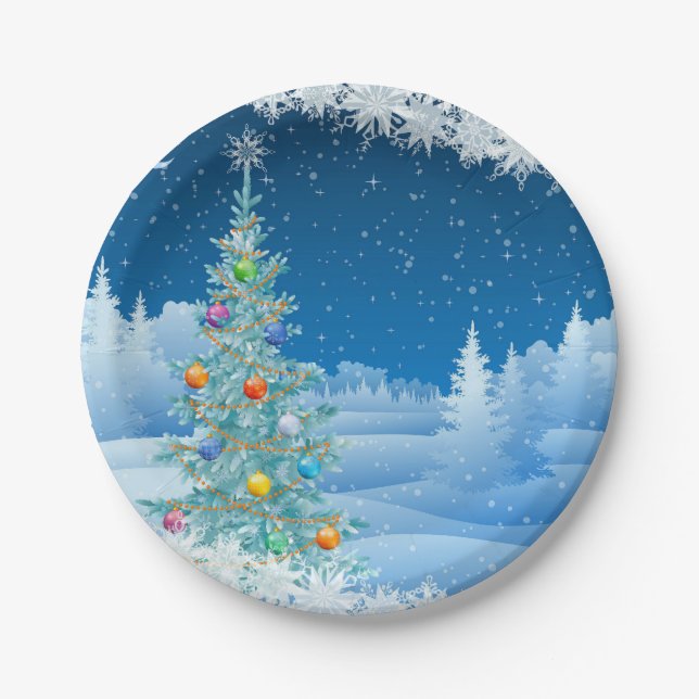 Herrlicher Weihnachtspapier-Teller Pappteller (Vorderseite)