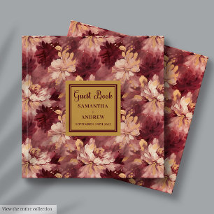 Herrliches Burgundy Blush Gold Wedding Gästebuch