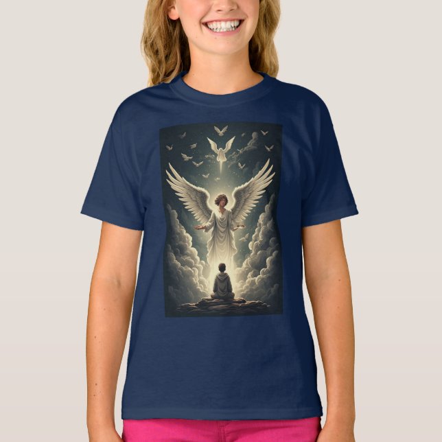 Herrliches Himmlisches Engel Mädchen T-Shirt (Vorderseite)